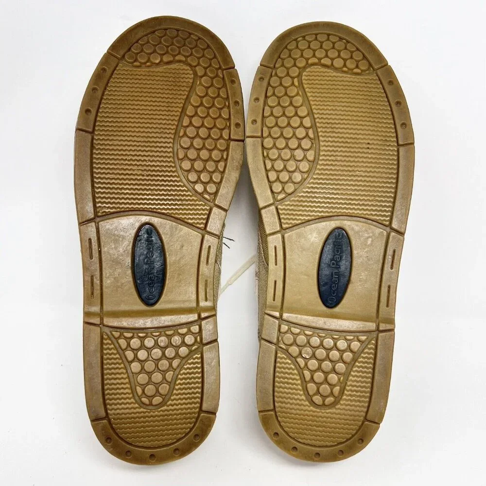 Ocean Pacific OP Spinnaker Deck Boat Tan Shoes Sz 7.5 Style OP1782A Canvas Prep